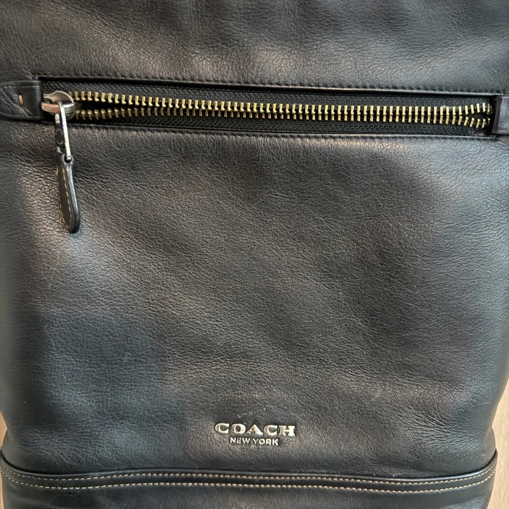 Coach Black Leather Messenger Bag Men’s